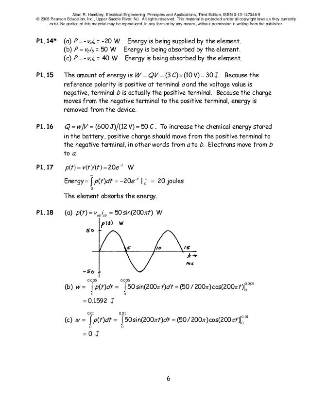 Electrical Engineering Principles And Applications Hambley Pdf